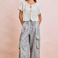 BiBi Front Bow Tie Detail Pointelle Knit Top