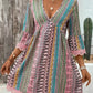 Printed V-Neck A-Line Dress for Everyday Casual Wear