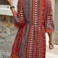 Printed V-Neck A-Line Dress for Everyday Casual Wear