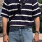 Men's Plus Size Striped Short Sleeve Polo Shirt