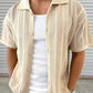 Men's Button Down Hollow Out Collared Shirt Casual