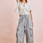 BiBi Front Bow Tie Detail Pointelle Knit Top