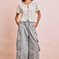 BiBi Front Bow Tie Detail Pointelle Knit Top