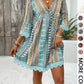 Printed V-Neck A-Line Dress for Everyday Casual Wear