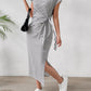 Striped Tie Waist Midi Dress Casual Women's Fashion