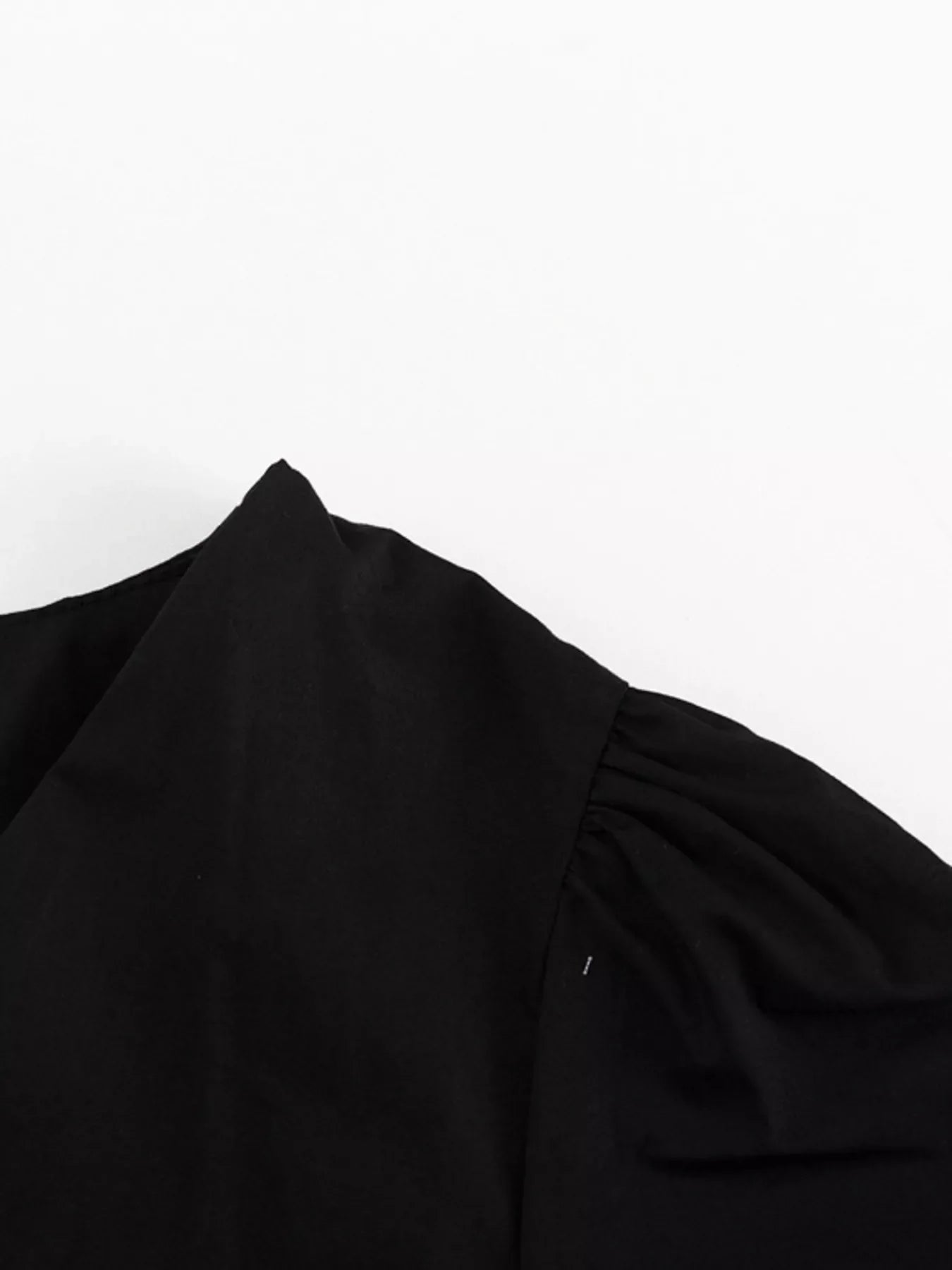 Ruffled Hem Ruched Puff Sleeve Mini Dress Women
