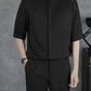 Men's Plus Size Solid Collar Half Sleeve Shirt