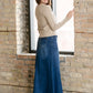Jennifer A-Line Long Denim Skirt for Everyday Style