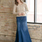 Jennifer A-Line Long Denim Skirt for Everyday Style