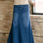 Jennifer A-Line Long Denim Skirt for Everyday Style