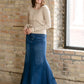 Jennifer A-Line Long Denim Skirt for Everyday Style