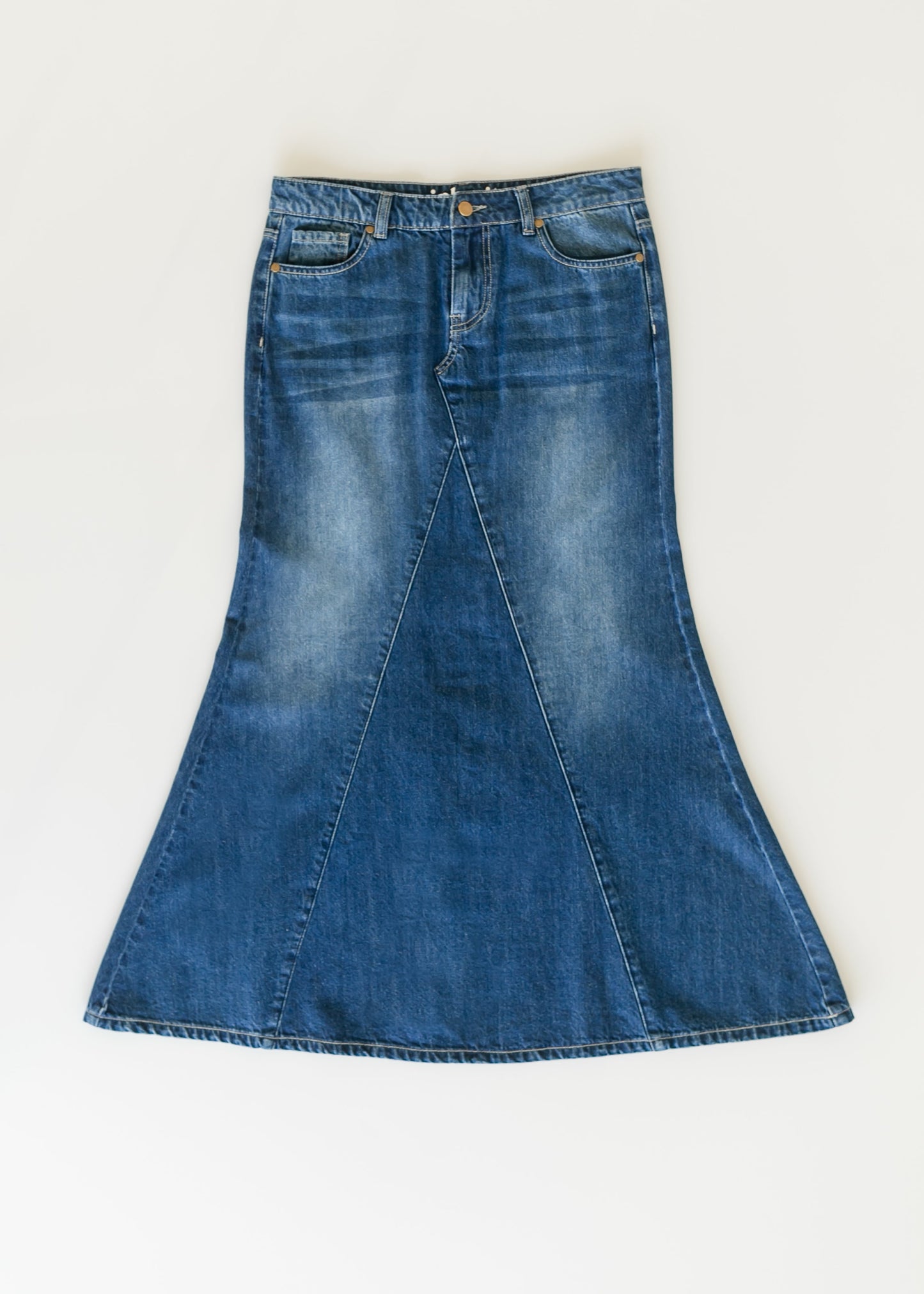 Jennifer A-Line Long Denim Skirt for Everyday Style