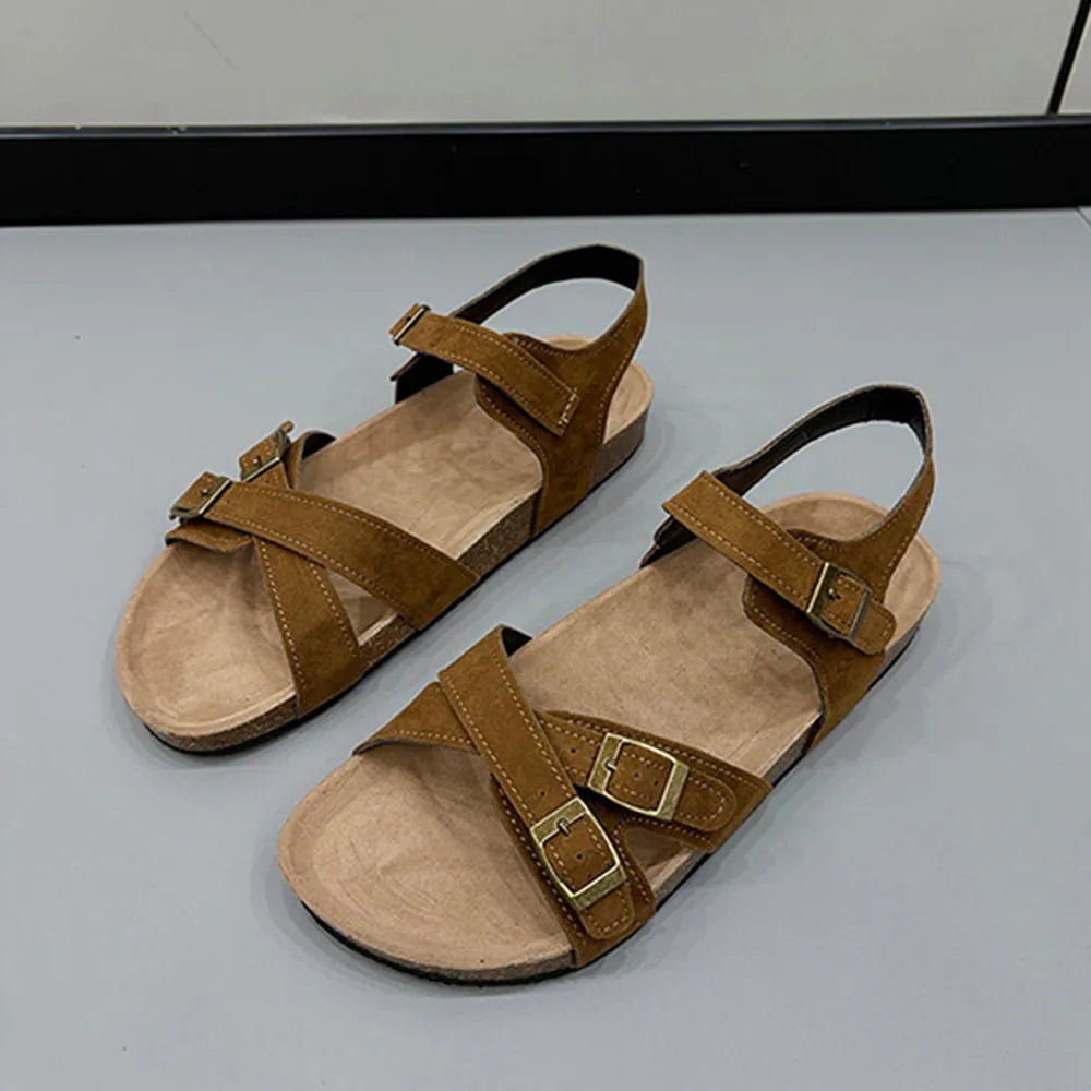 Open Toe Flat Buckle Sandals for Everyday Comfort Style