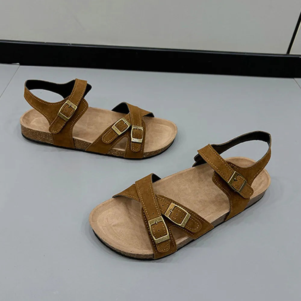 Open Toe Flat Buckle Sandals for Everyday Comfort Style