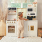 Tiny Land Wooden Play Kitchen Cream Pretend Cooking Set
