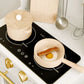 Tiny Land Wooden Play Kitchen Cream Pretend Cooking Set