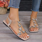 Rhinestone Butterfly Flat Sandals for Stylish Everyday Comfort
