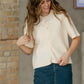 Short Sleeve Button Knit Cardigan Sweater