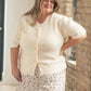Short Sleeve Button Knit Cardigan Sweater