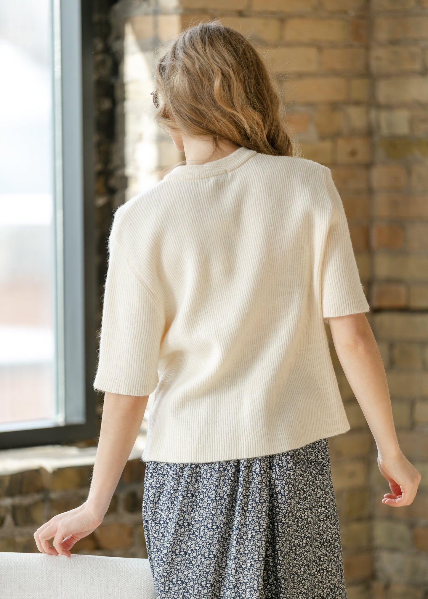 Short Sleeve Button Knit Cardigan Sweater