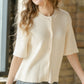 Short Sleeve Button Knit Cardigan Sweater